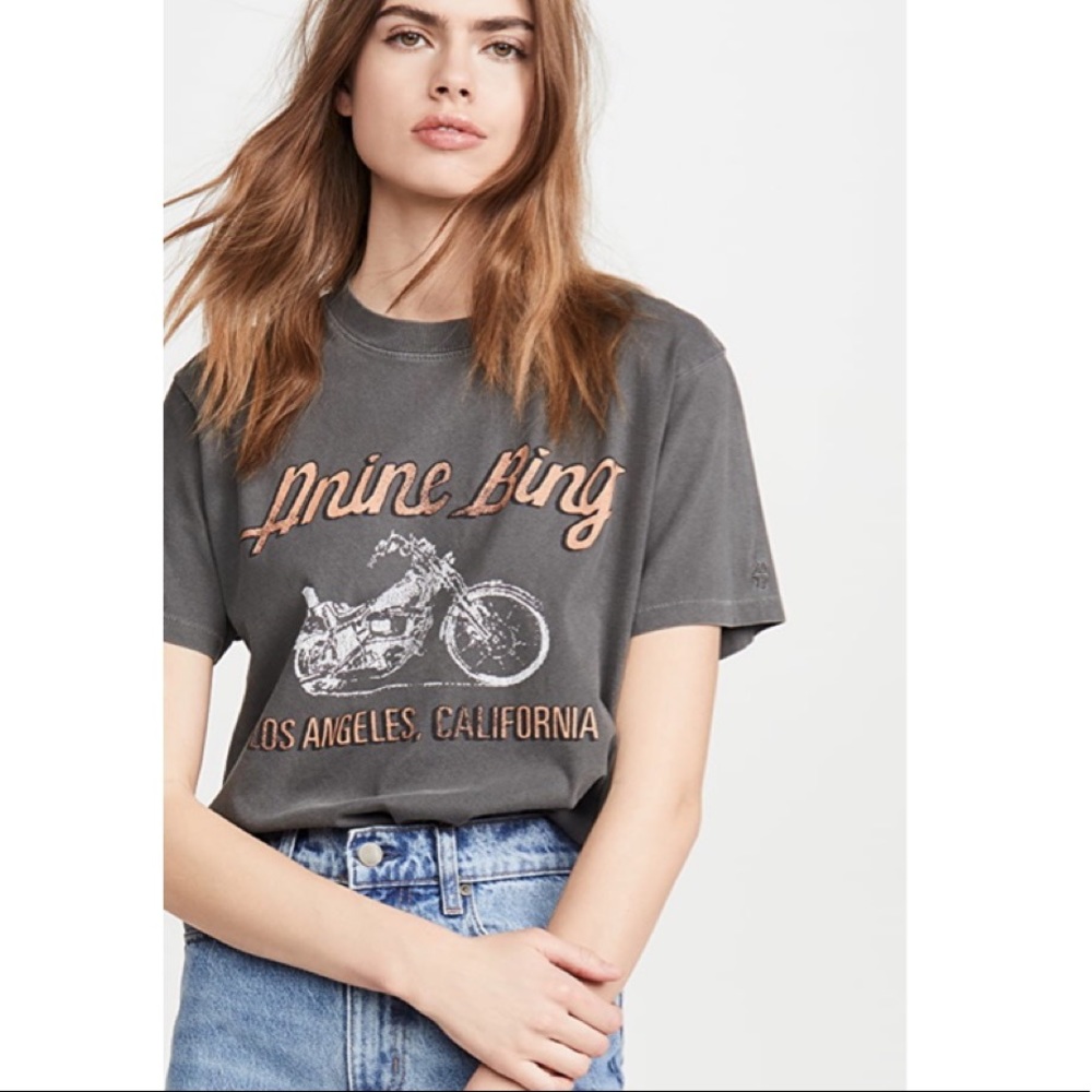 Anine Bing Motorcycle Graphic Tee